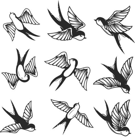 Swallow Temporary Tattoo 